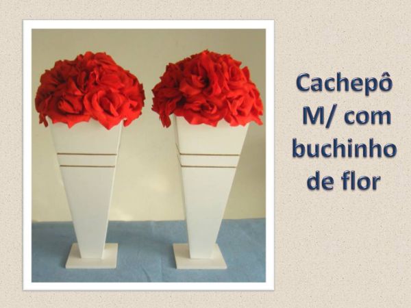 Cachepô de chão M/com buchinho de rosas